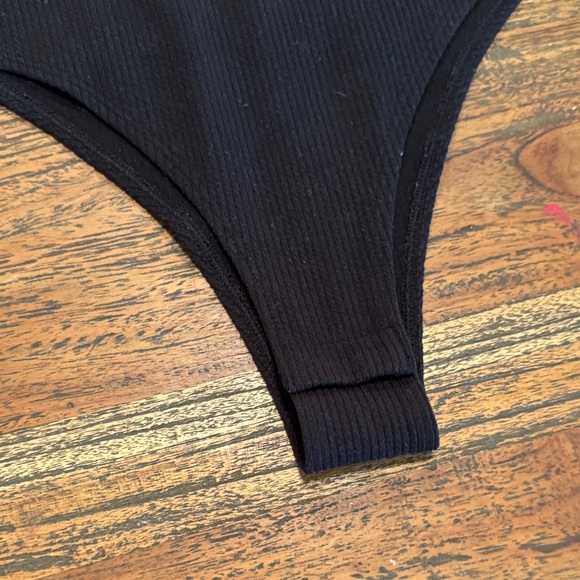 A New Day Black Long Sleeve Ribbed One Piece - Picture 4 of 6